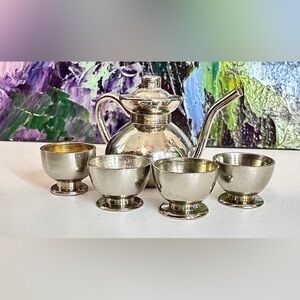 Solid Metal Miniature Tea Set